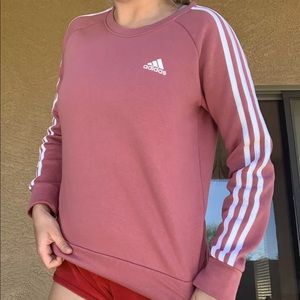 Adidas Pink Three Stripe Crewneck Sweatshirt Size XS